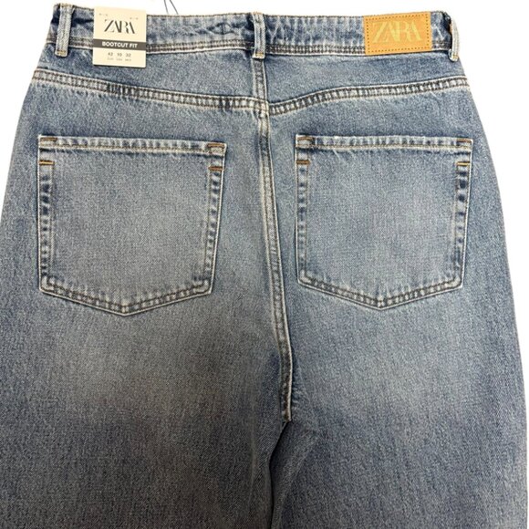 Zara High Rise Button Fly Blue Jeans - Picture 4 of 8